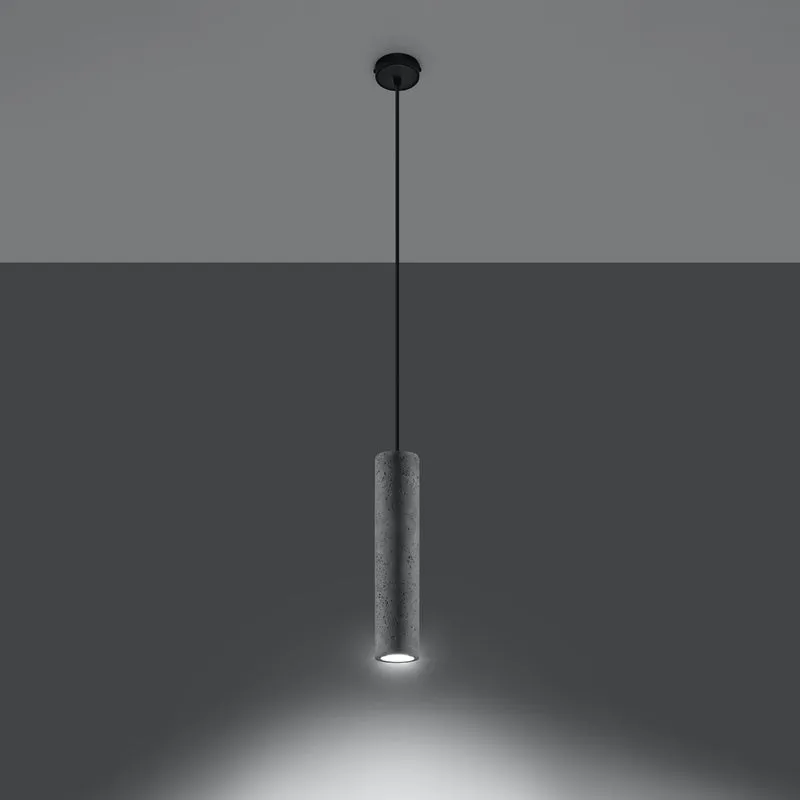 Industrielle graue Betontube-Hängelampe – Caldris