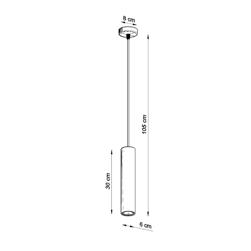 Industrielle graue Betontube-Hängelampe – Caldris