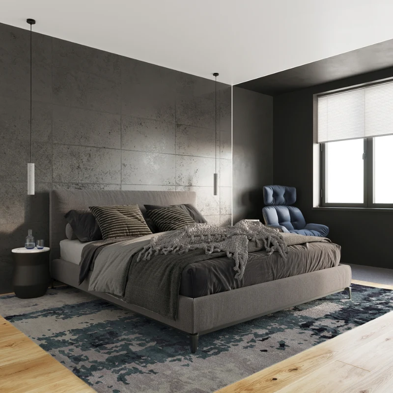 Industrielle graue Betontube-Hängelampe – Caldris