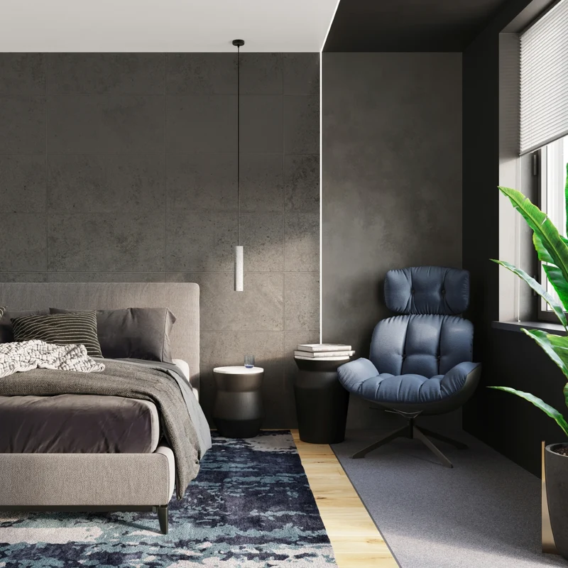Industrielle graue Betontube-Hängelampe – Caldris