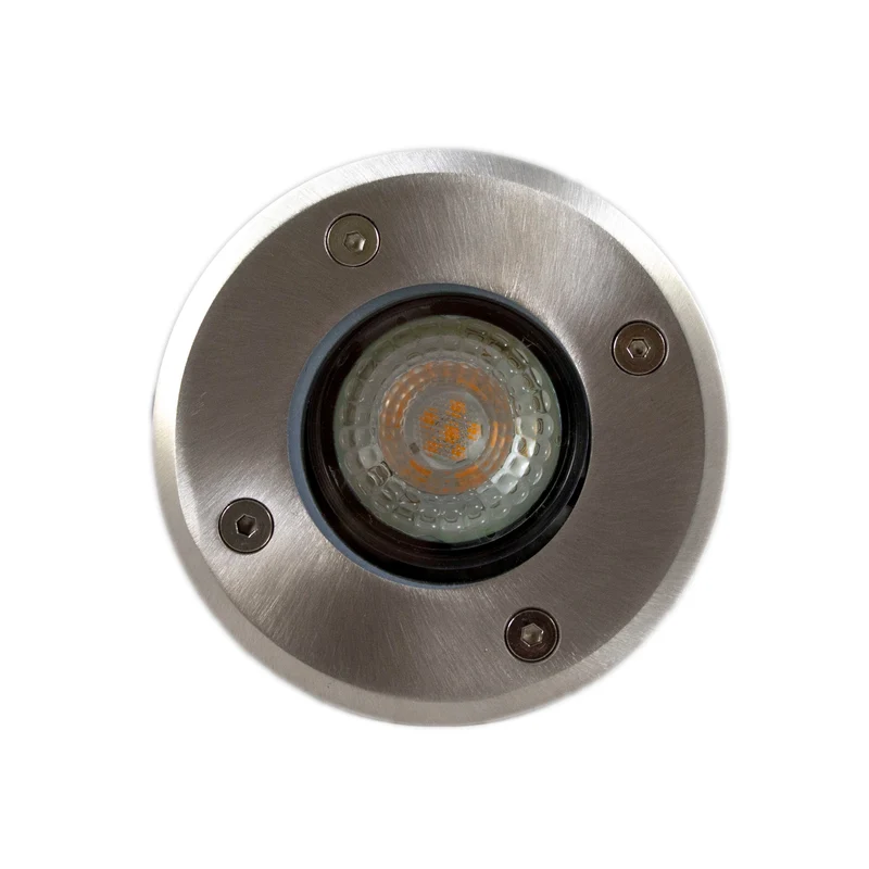 3-teilig | Intelligenter LED-Bodenstrahler GU10 rund | Rhodes | Edelstahl | IP66 | Inkl. Philips Leuchtmittel | Hue-kompatibel