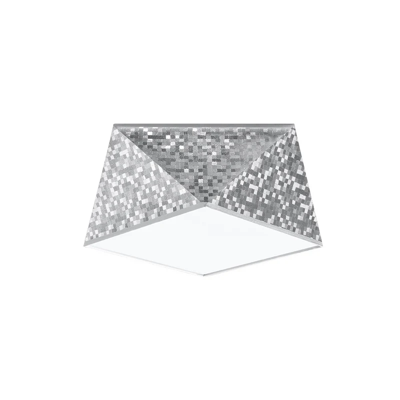 Moderner geometrischer Deckenleuchter silber Wohnzimmer – Modell Sylphara