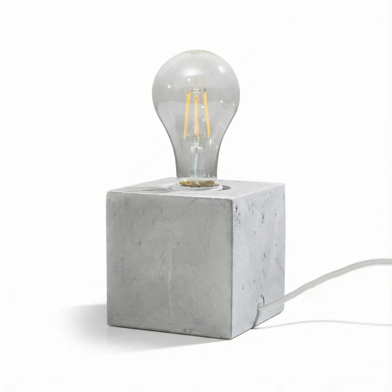 Minimalistische graue Betontischlampe – modèle Arkanis