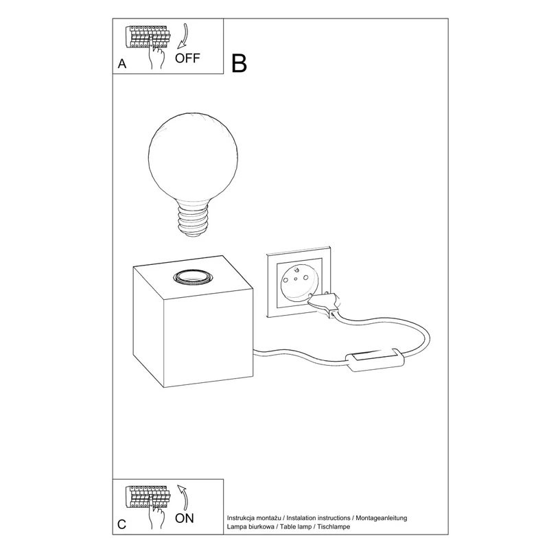 Minimalistische graue Betontischlampe – modèle Arkanis