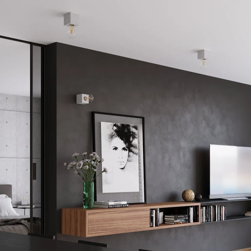 Minimalistische graue Betontischlampe – modèle Arkanis