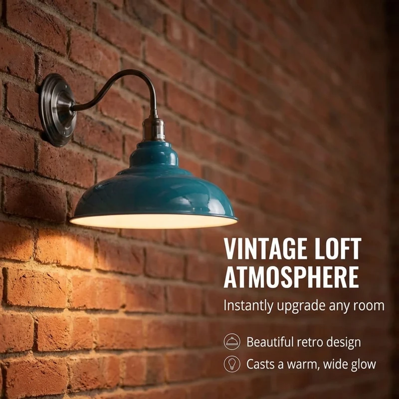 Vintage Schwanenhals Wandlampe | LEDSone Bunte Metall Lampe im Retro stil~3907