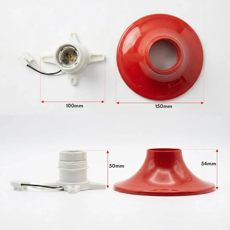 Minimalistische Wand & Deckenleuchte E27 | Retro Lampe Schwarz Rot Weiß~3906