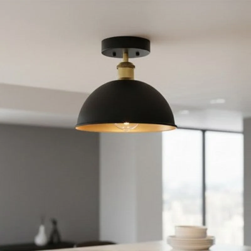 Industrie Deckenleuchte Vintage E27 Halb Unterputz Lampe ~3944