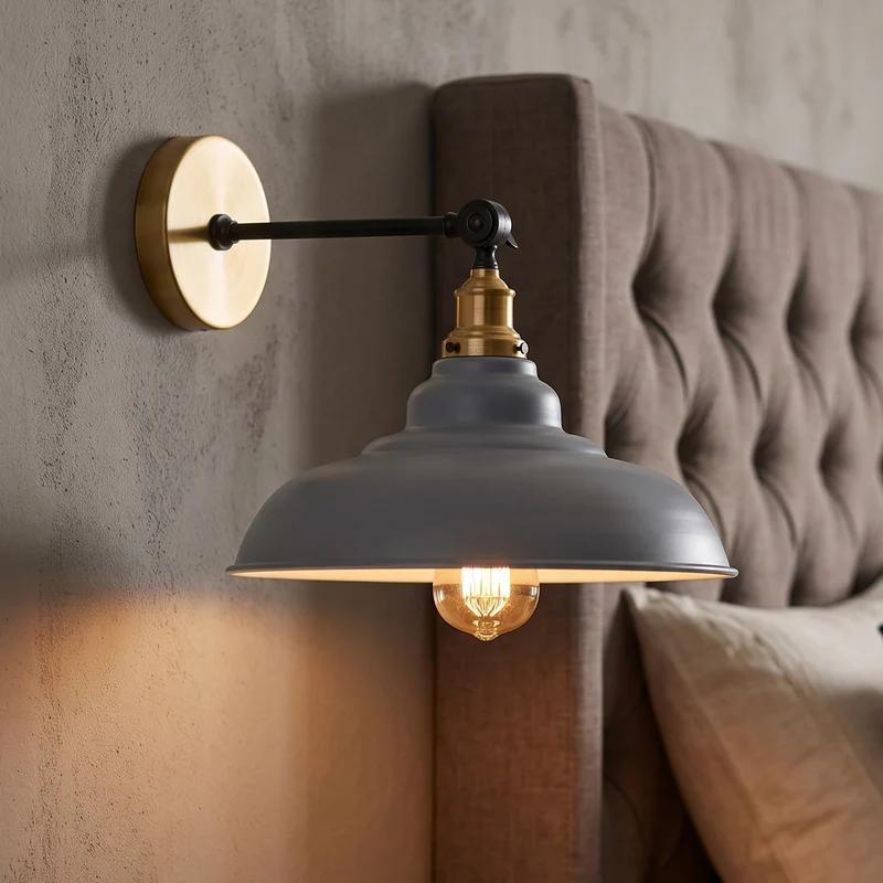 Verstellbare Wandleuchte – Vintage Fabrik Industrie Wandlampe | Ø 32cm | E27 ~3965