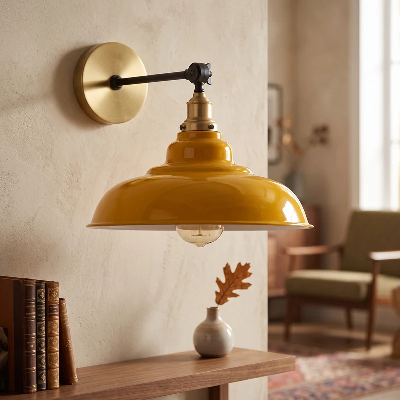 Verstellbare Wandleuchte – Vintage Fabrik Industrie Wandlampe | Ø 32cm | E27 ~3965