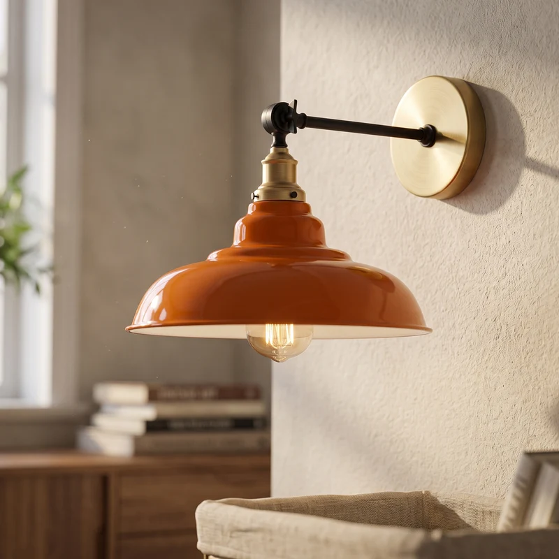 Verstellbare Wandleuchte – Vintage Fabrik Industrie Wandlampe | Ø 32cm | E27 ~3965