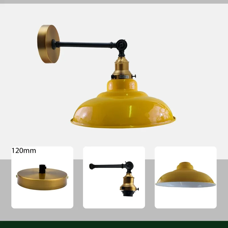 Verstellbare Wandleuchte – Vintage Fabrik Industrie Wandlampe | Ø 32cm | E27 ~3965