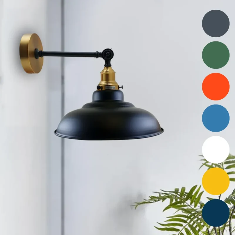 Verstellbare Wandleuchte – Vintage Fabrik Industrie Wandlampe | Ø 32cm | E27 ~3965
