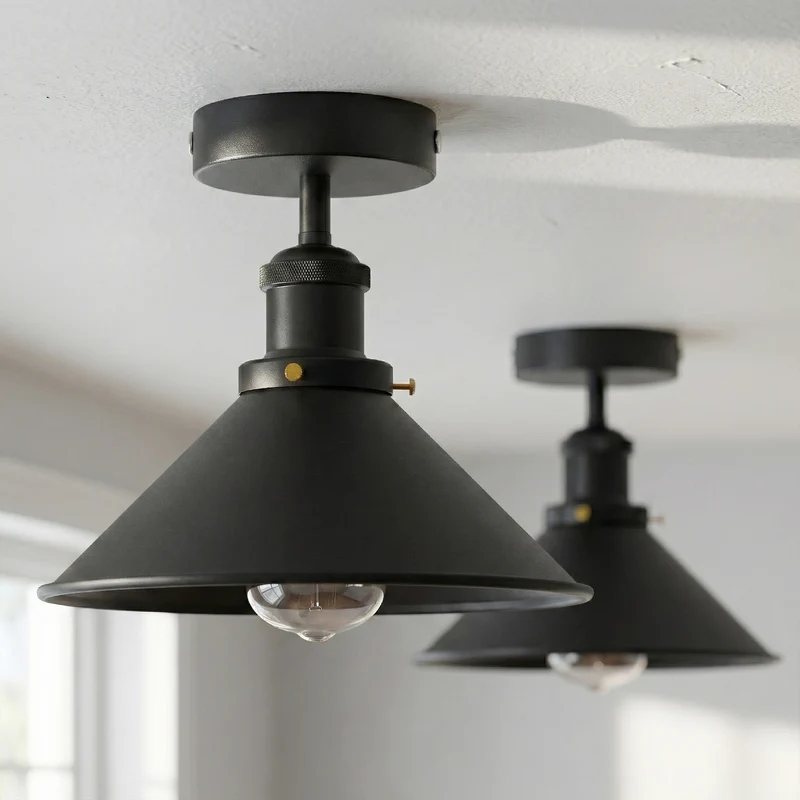 Retro Bistrolampe Decke – Industrie Vintage Deckenleuchte | Ø22cm | E27 ~4007
