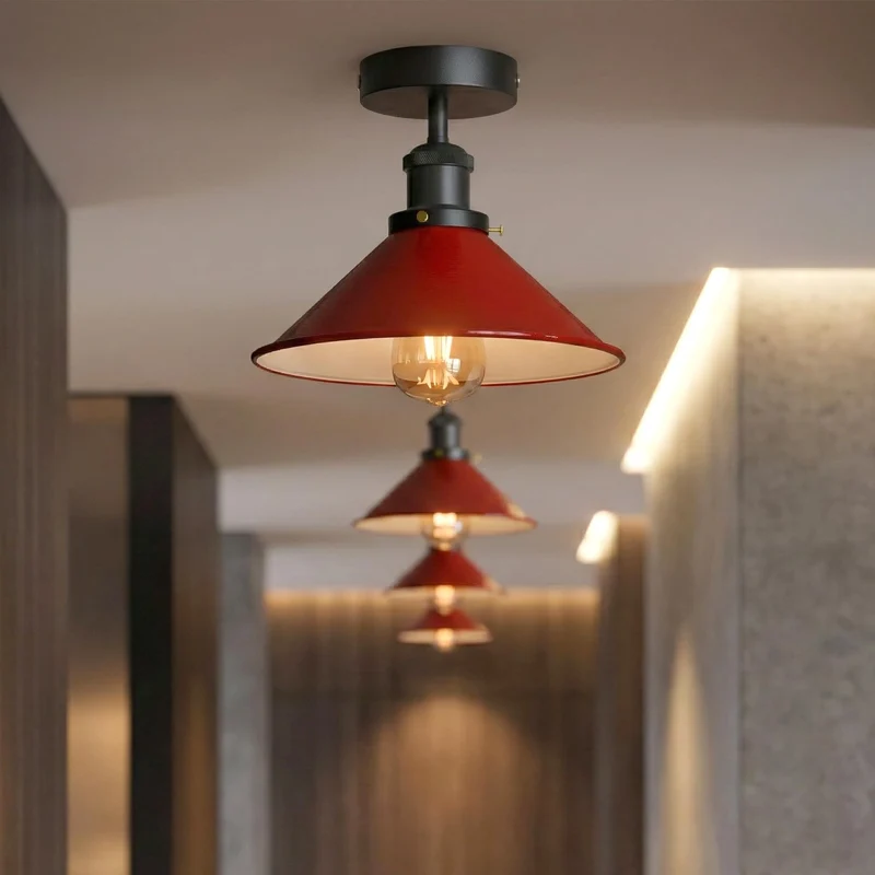 Retro Bistrolampe Decke – Industrie Vintage Deckenleuchte | Ø22cm | E27 ~4007