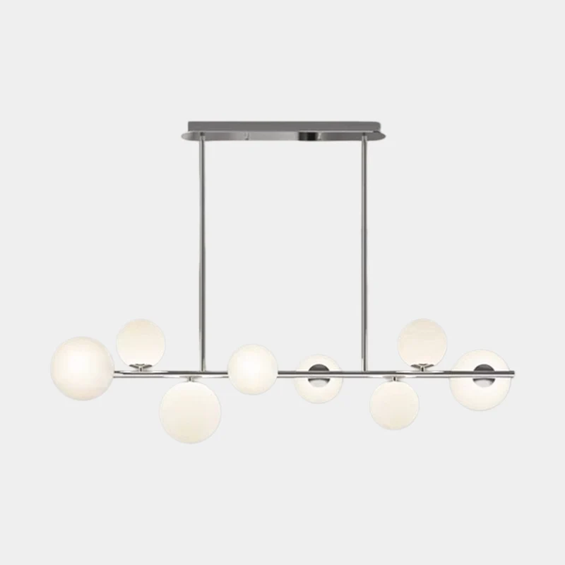 Linear Globe Pendant Light, Chrome / Black