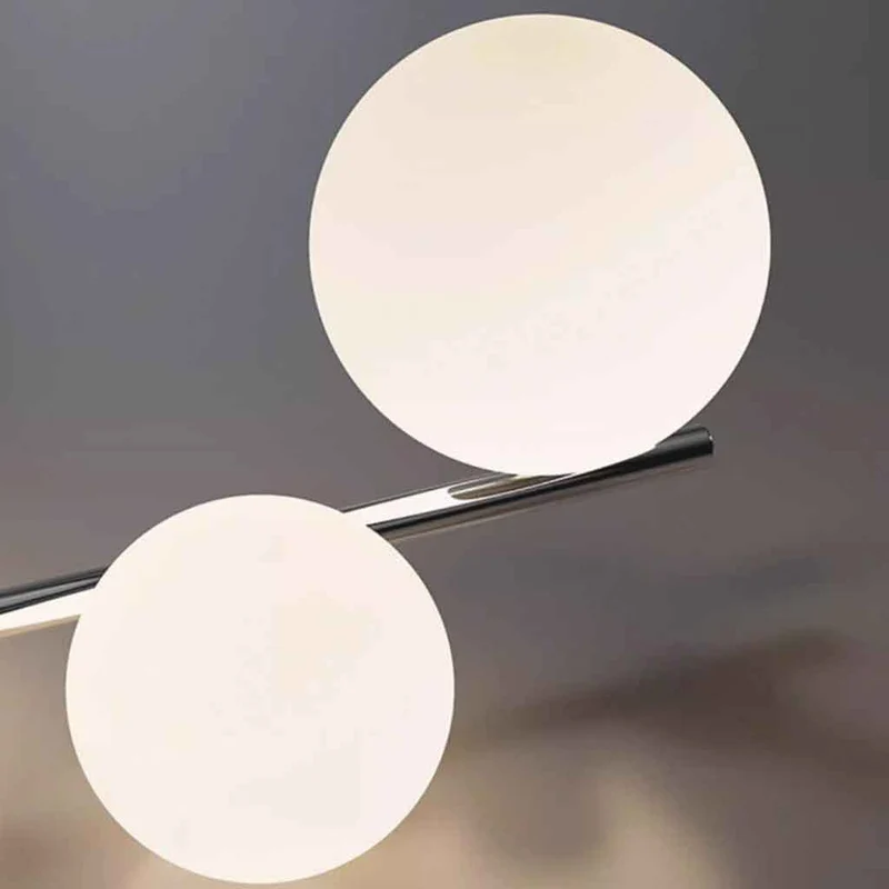 Linear Globe Pendant Light, Chrome / Black
