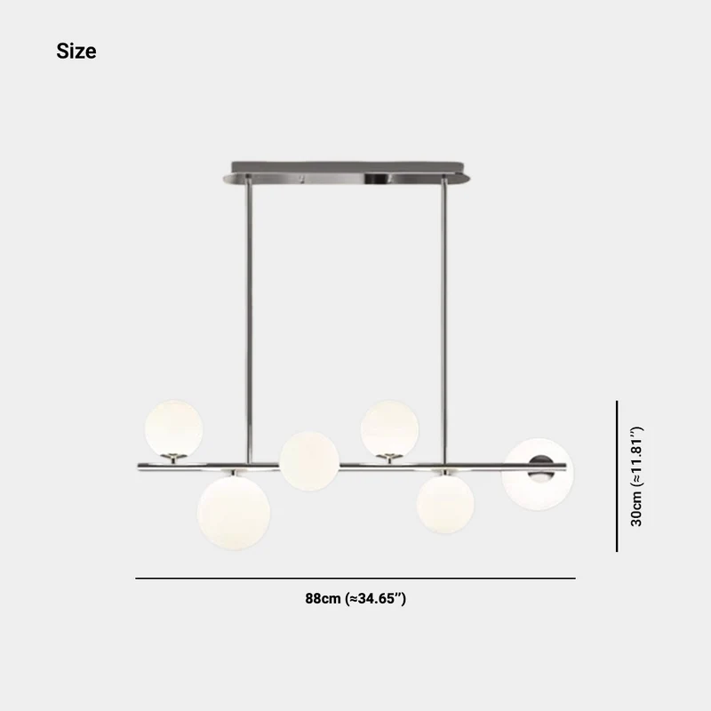 Linear Globe Pendant Light, Chrome / Black