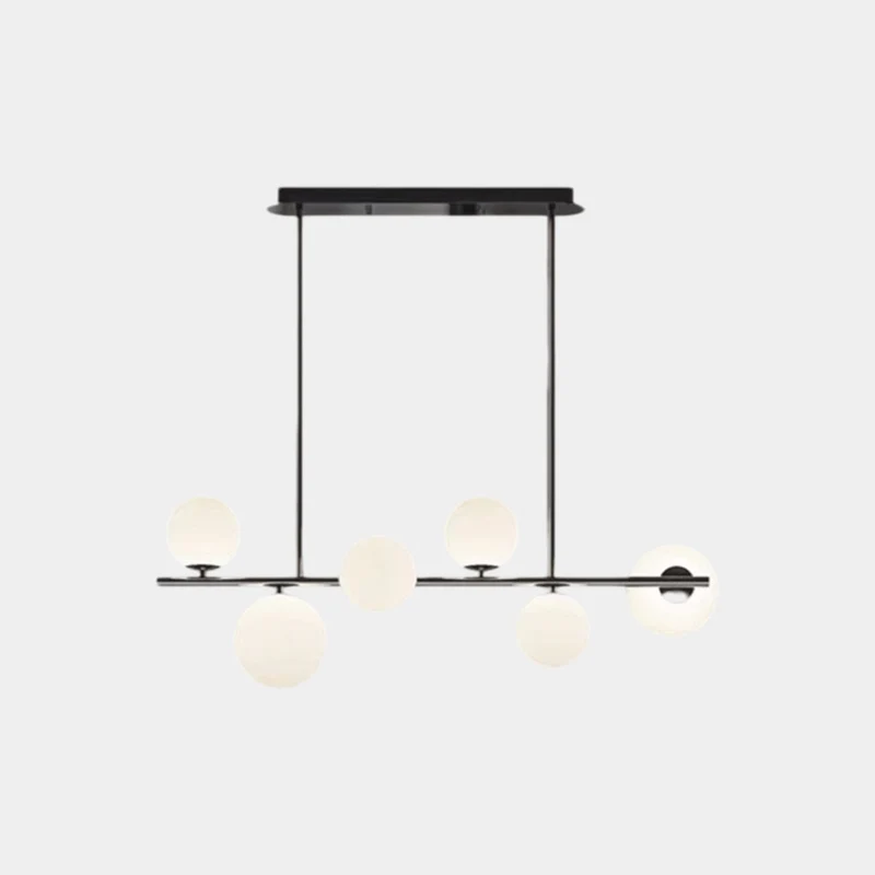 Linear Globe Pendant Light, Chrome / Black