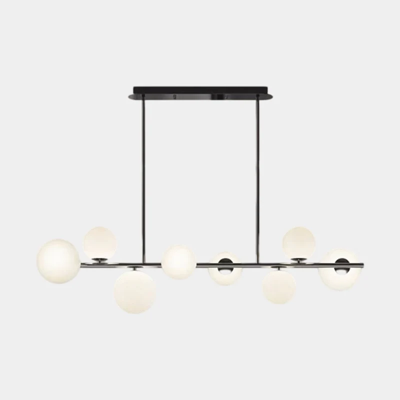 Linear Globe Pendant Light, Chrome / Black