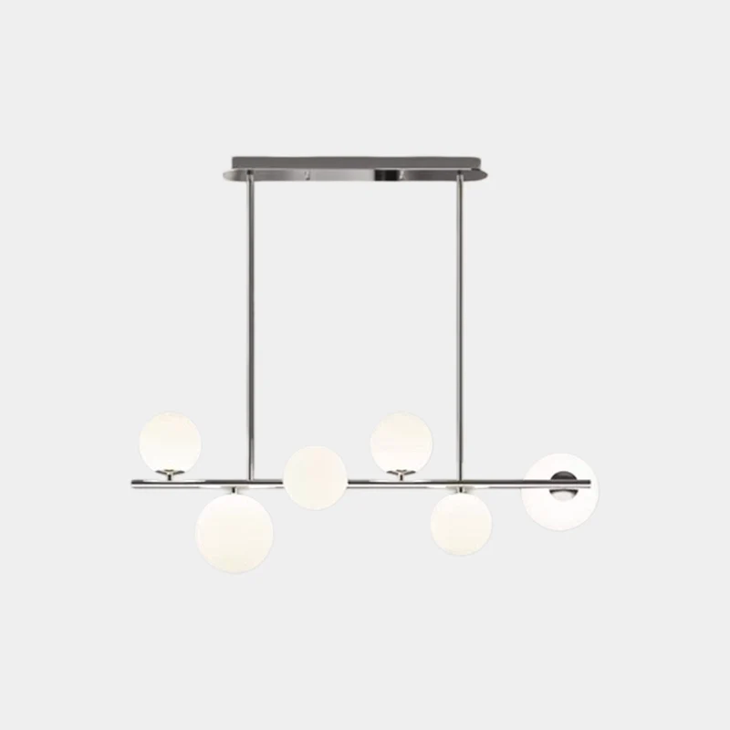 Linear Globe Pendant Light, Chrome / Black