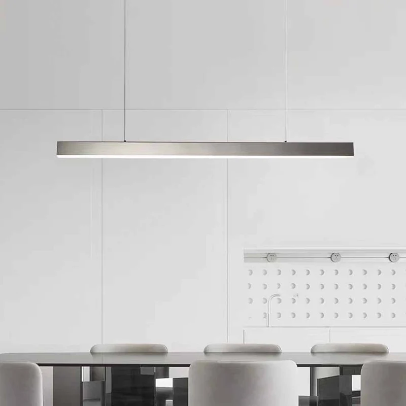 LED Linear Pendant Light Modern Simple, Silver