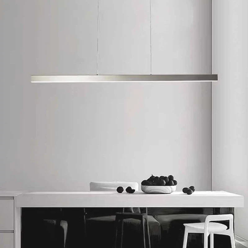 LED Linear Pendant Light Modern Simple, Silver