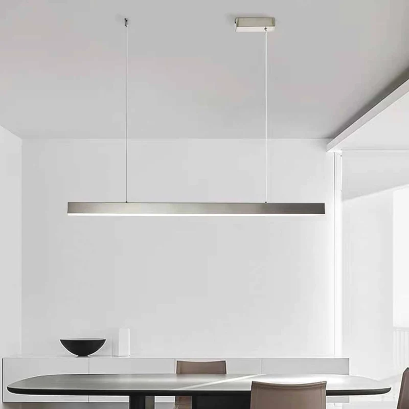 LED Linear Pendant Light Modern Simple, Silver