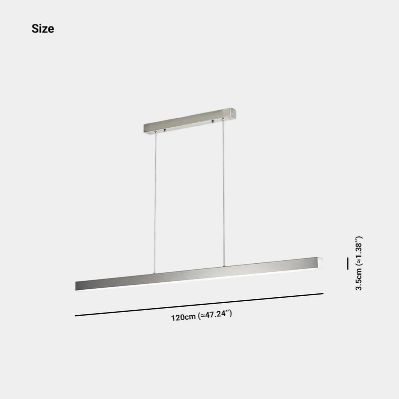 LED Linear Pendant Light Modern Simple, Silver