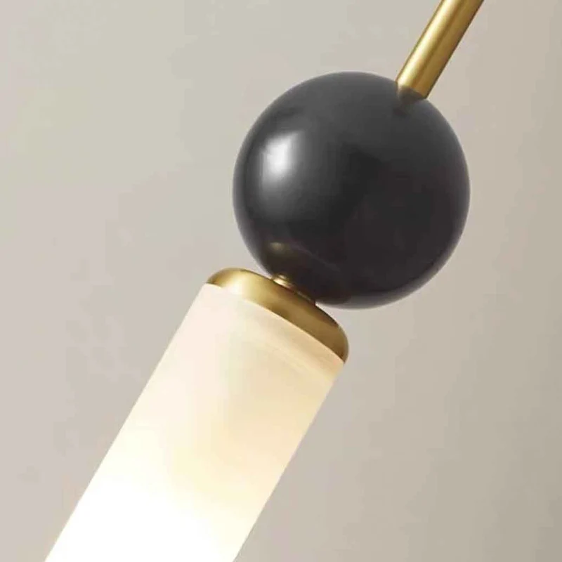 Cylinder Pendant Light Marble Globe Vertical