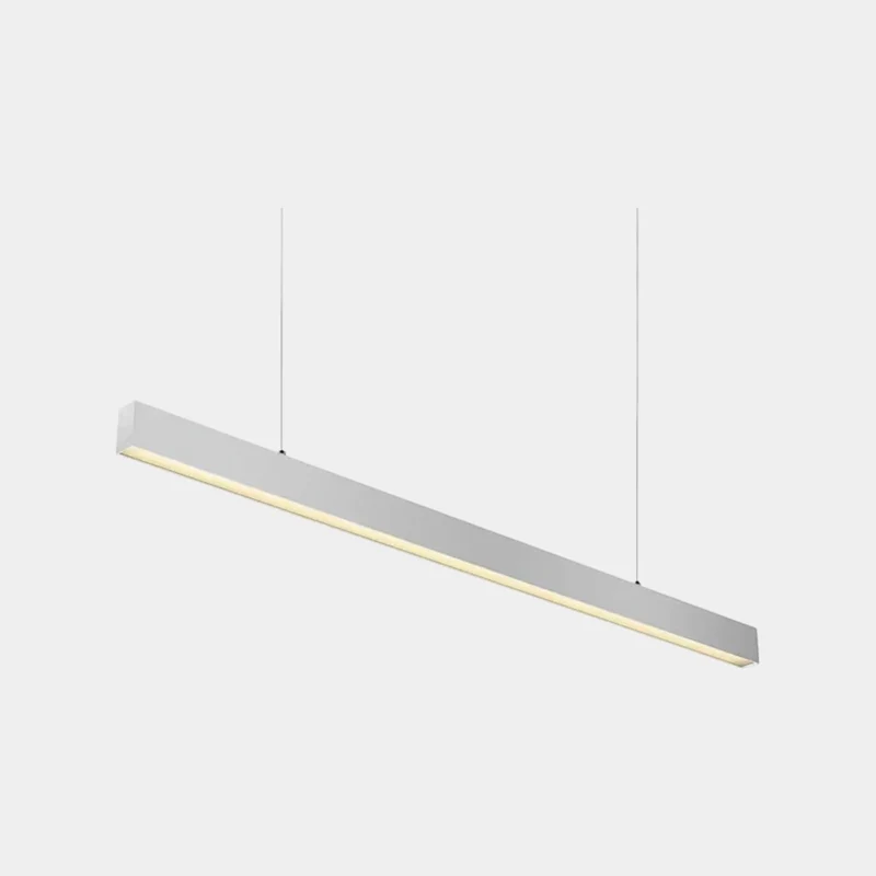 Office Linear Pendant Light Anti-Glare LED, Silver
