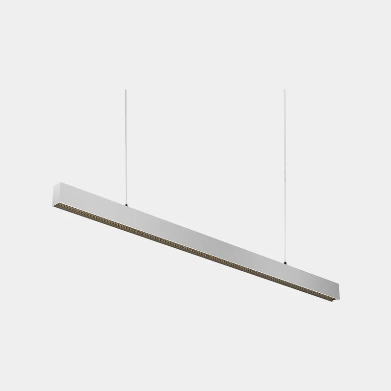 Office Linear Pendant Light Anti-Glare LED, Silver