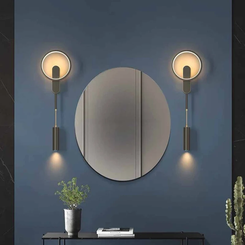 Ring Wall Sconce Light Modern Copper LED, Gold / Black