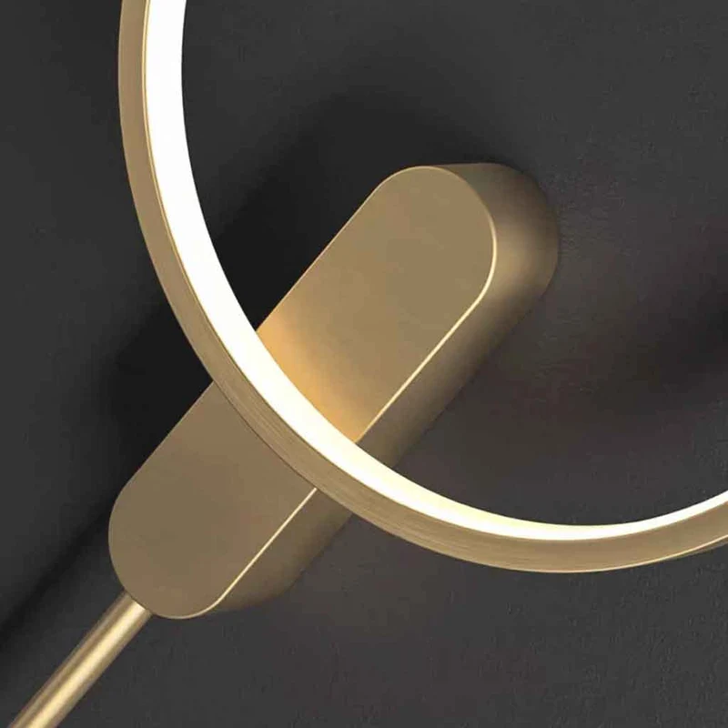 Ring Wall Sconce Light Modern Copper LED, Gold / Black
