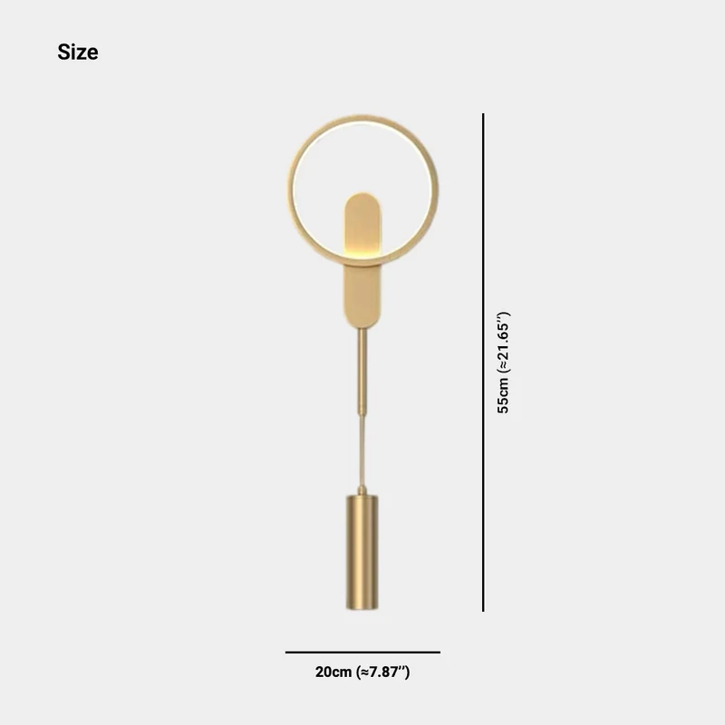 Ring Wall Sconce Light Modern Copper LED, Gold / Black