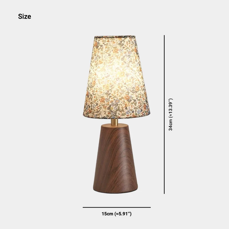Vintage Fabric Shade Table Lamp with Floral Print