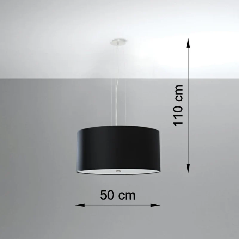 Kronleuchter minimalistisch schwarz 5 Glühbirnen Wohnzimmer - Modell Elaris