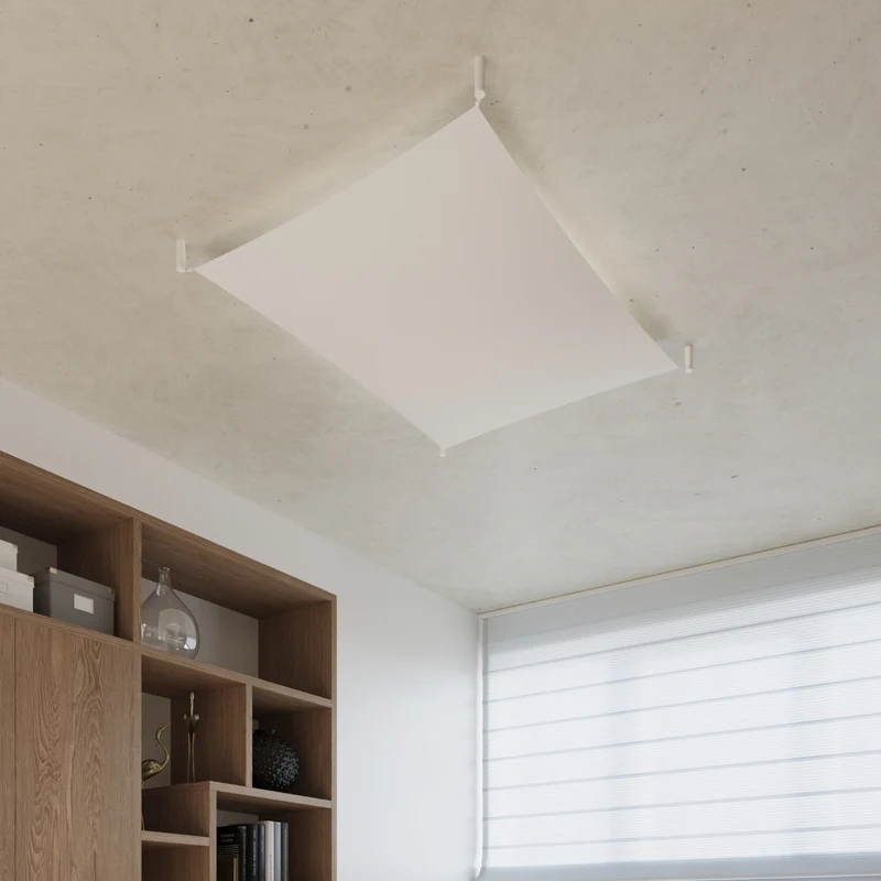 Minimalistische Deckenleuchte aus weißem Stoff für Wohnzimmer – Orphéa