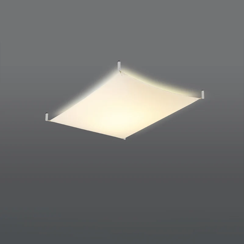 Minimalistische Deckenleuchte aus weißem Stoff für Wohnzimmer – Orphéa