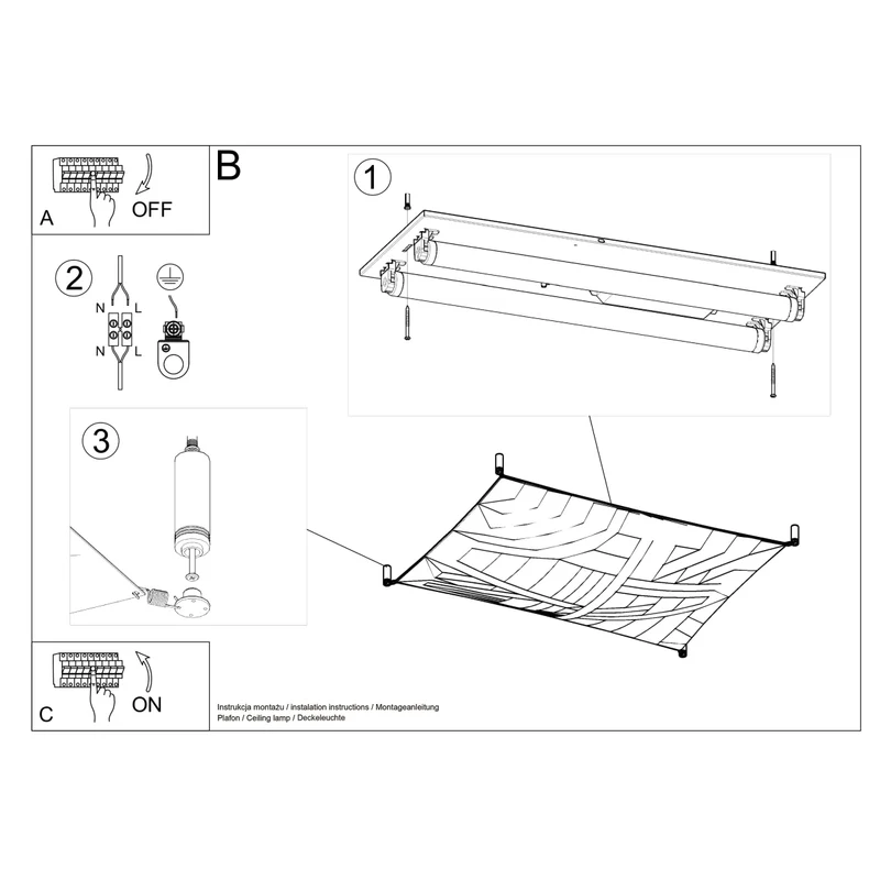 Minimalistische Deckenleuchte aus weißem Stoff für Wohnzimmer – Orphéa