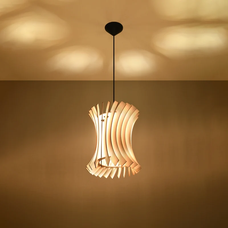 Hängeleuchte aus naturbelassenem Holz skandinavisches Design – Modèle Noréalis