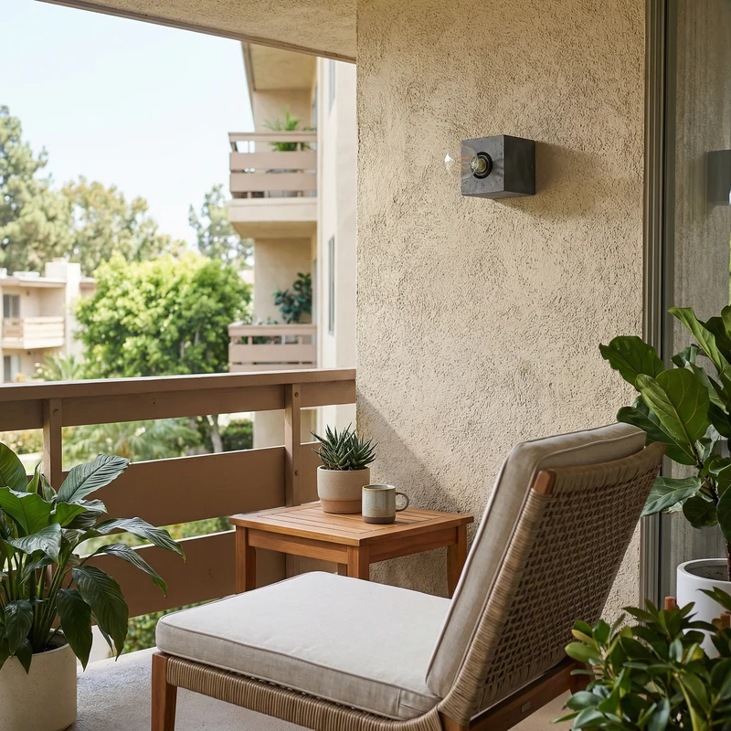 Minimalistische graue Beton-Wandleuchte – modèle Arkanor