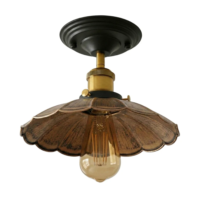Deckenleuchte Blütenform – Vintage Unterputz Muschellampe | Ø 22cm | E27 ~3950
