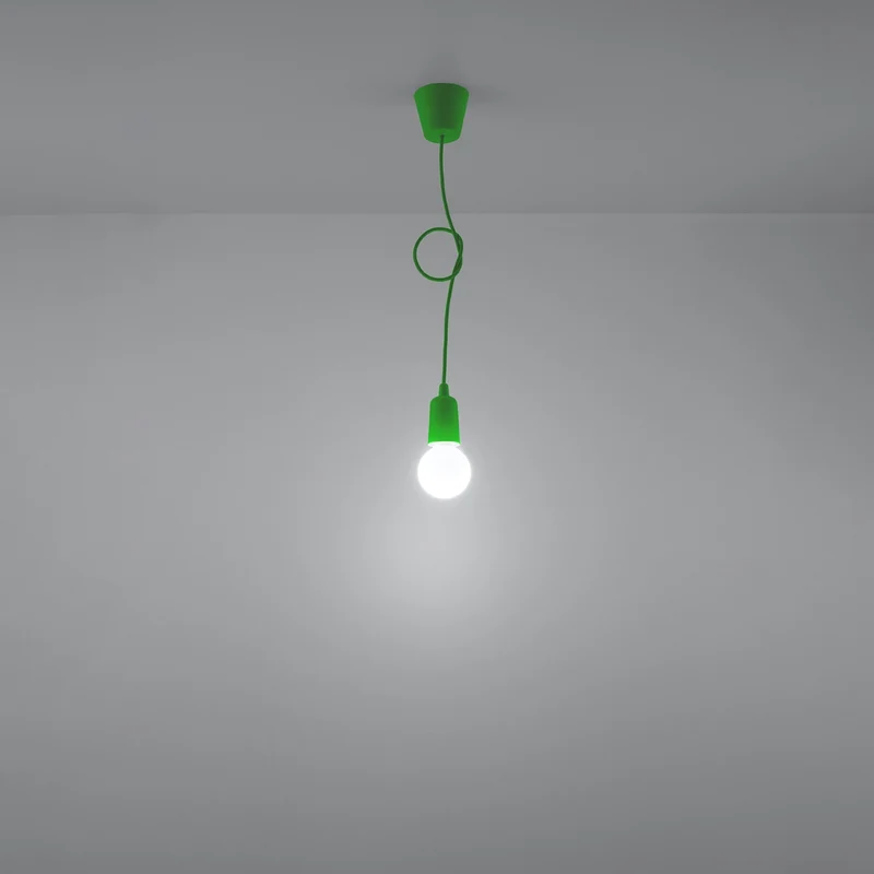 Minimalistische grüne Pendelleuchte aus PVC – Ardelio