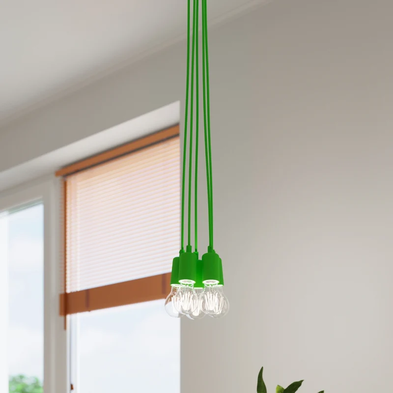 Minimalistische grüne Pendelleuchte aus PVC – Ardelio