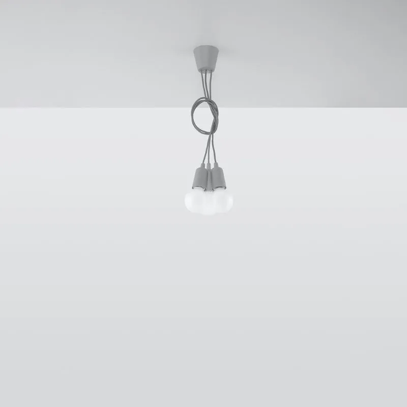 Minimalistische graue Kabel-Pendelleuchte – Ardelio