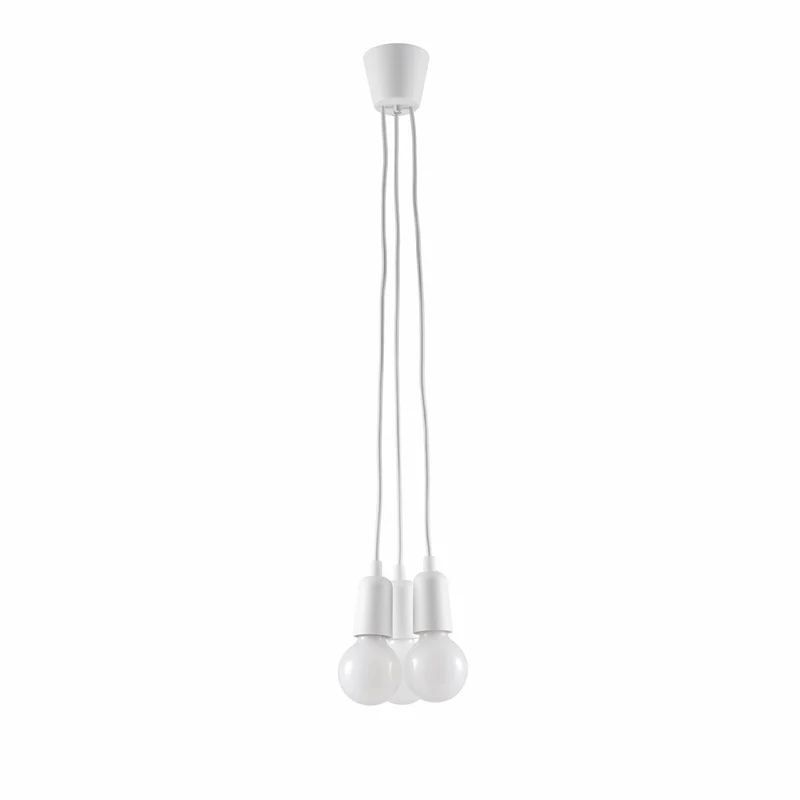 Minimalistische weiße Pendelleuchte mit Kabeln – Elvaris