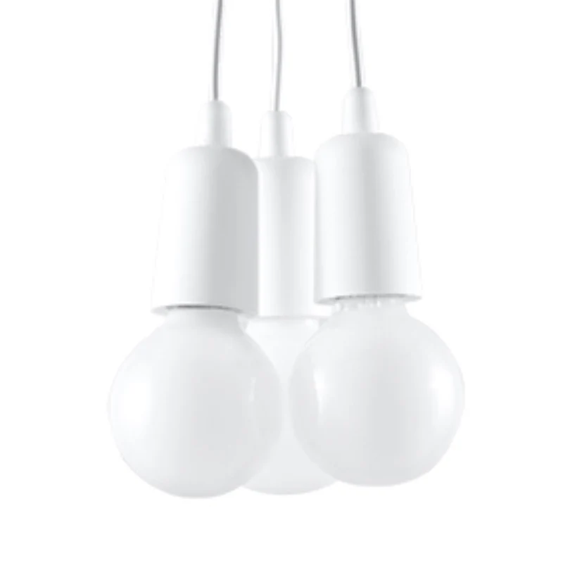 Minimalistische weiße Pendelleuchte mit Kabeln – Elvaris