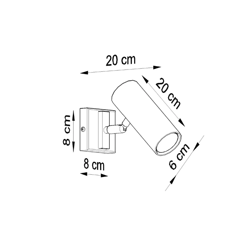 Minimalistische weiße schwenkbare Wandleuchte – Ardanis
