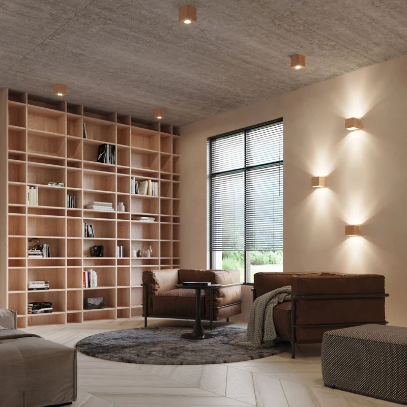 Deckenleuchte Naturholz skandinavisch für Wohnzimmer - Modell Norvane